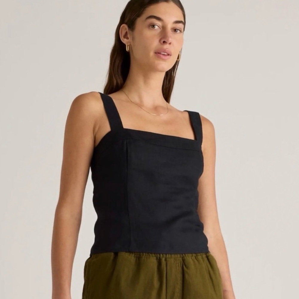 100% European Linen Fitted Tank